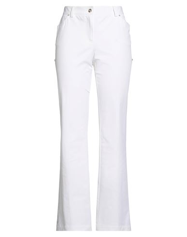 Vdp Via Delle Perle Collection Woman Pants White Size 10 Cotton, Polyamide, Elastane In Gray