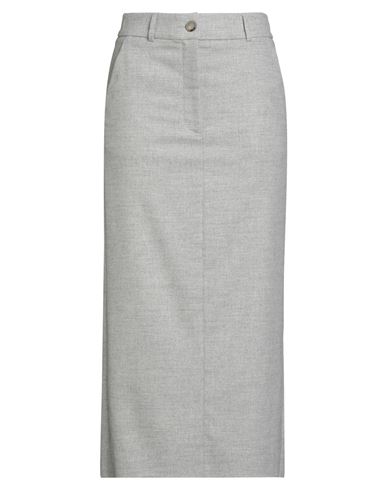Peserico Easy Woman Midi Skirt Light Grey Size 6 Wool, Polyester, Viscose, Polyamide, Elastane In Gray
