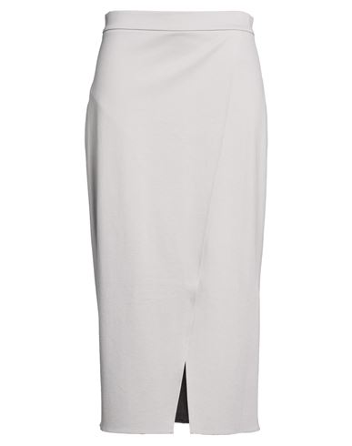 Meimeij Woman Midi Skirt Light Grey Size 12 Viscose, Polyamide, Elastane In Gray