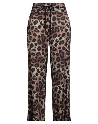 Laboratorio Woman Pants Brown Size 10 Silk, Elastane In Multi