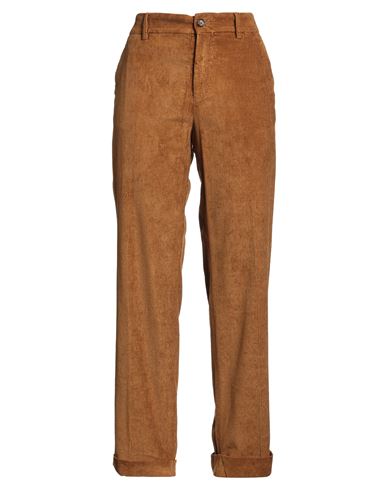 Berwich Woman Pants Camel Size 6 Cotton, Viscose, Elastane In Brown
