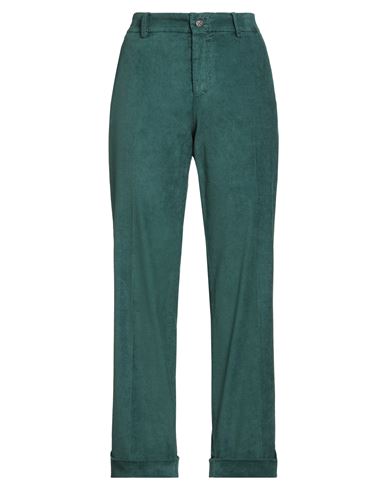 Berwich Woman Pants Emerald Green Size 8 Cotton, Viscose, Elastane In Green