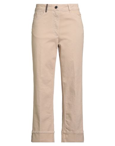 Peserico Woman Jeans Beige Size 8 Cotton, Elastane In Pink