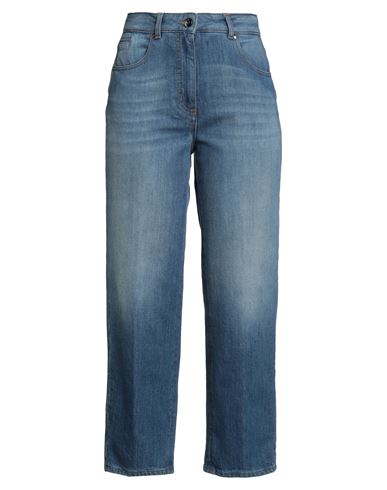 Peserico Woman Jeans Blue Size 10 Cotton, Polyester, Elastane In Blue