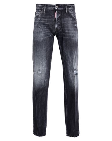 Dsquared2 Man Jeans Black Size 36 Cotton In Gray