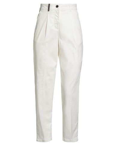 Peserico Woman Pants White Size 6 Cotton, Tencel, Silk, Elastane In White
