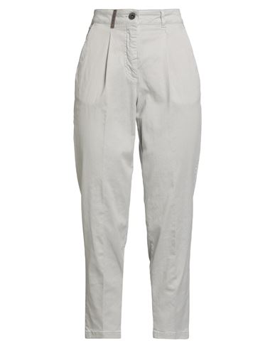 Peserico Woman Pants Grey Size 4 Cotton, Tencel, Silk, Elastane In Gray