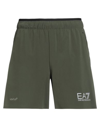 Ea7 Man Shorts & Bermuda Shorts Military Green Size Xl Polyester, Elastane In Green