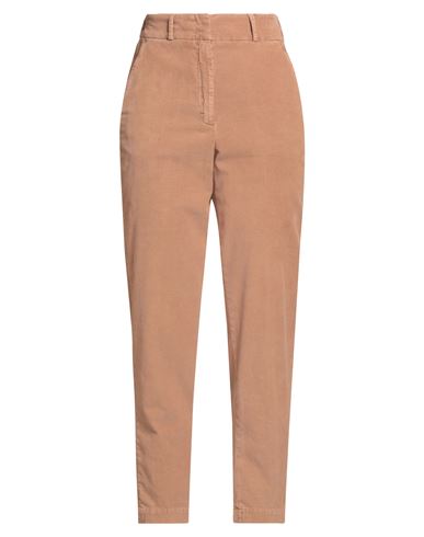 Peserico Easy Woman Pants Camel Size 6 Cotton, Elastane In Brown
