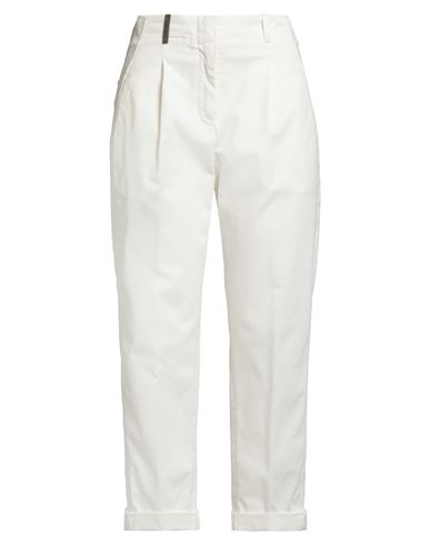 Peserico Woman Pants White Size 10 Cotton, Elastane In White