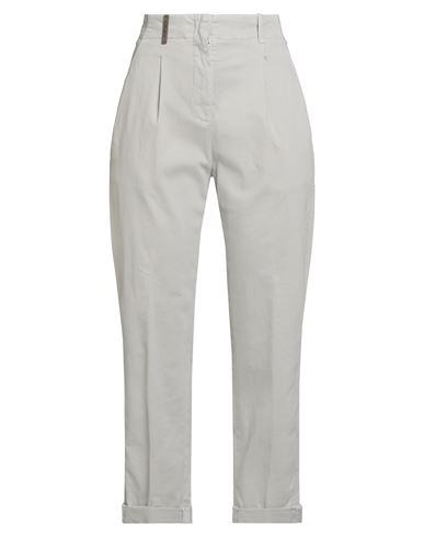 Peserico Woman Pants Light Grey Size 10 Cotton, Elastane In White