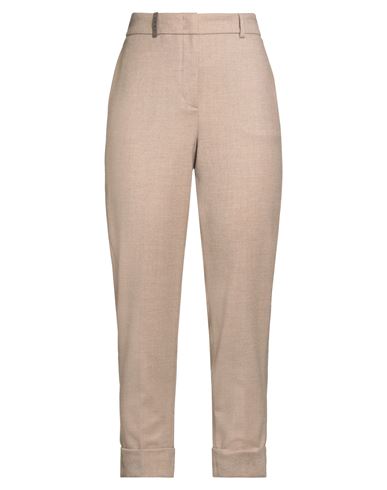 Peserico Woman Pants Camel Size 14 Virgin Wool, Cashmere, Elastane In Neutral