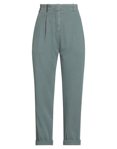 Peserico Woman Pants Green Size 10 Cotton, Elastane In Green