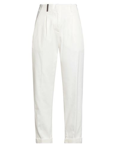 Peserico Woman Pants White Size 8 Cotton, Elastane In White