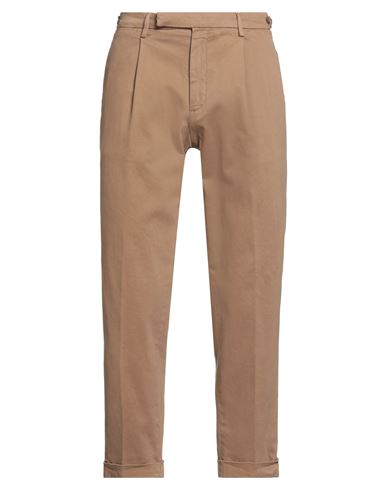 Paoloni Man Pants Brown Size 36 Cotton, Elastane In Brown