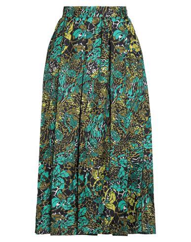 Max Mara Woman Midi Skirt Black Size 16 Silk In Green