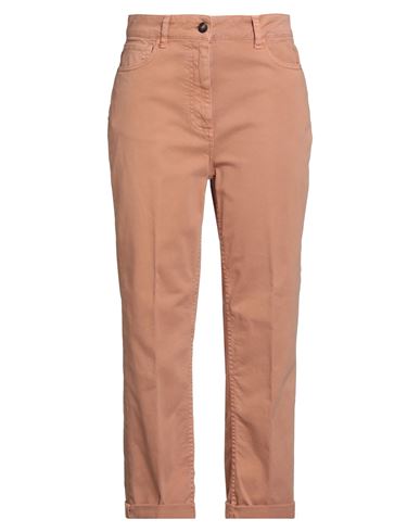 Peserico Easy Woman Pants Blush Size 6 Cotton, Elastane In Brown