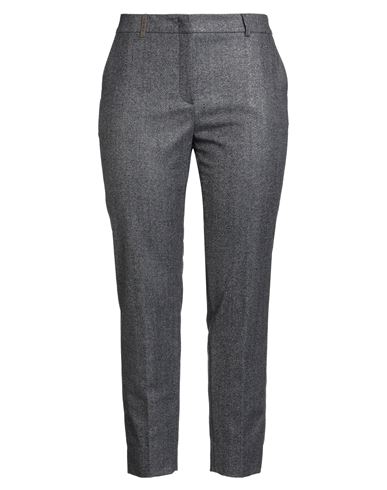 Peserico Icon 4718 Woman Pants Navy Size 16 Virgin Wool, Polyamide, Polyester, Elastane In Gray