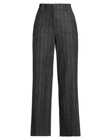 Peserico Woman Pants Dark Brown Size 6 Virgin Wool, Polyester, Elastane, Cotton, Polyamide In Gray