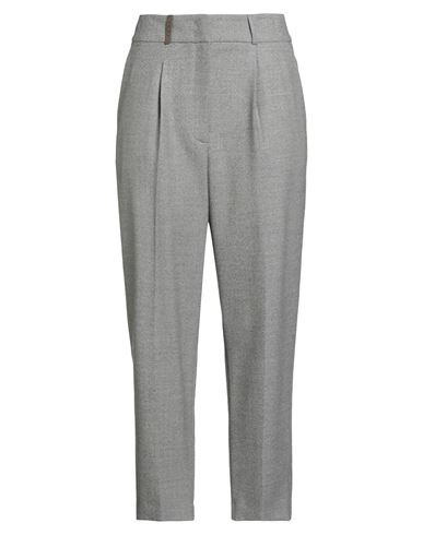 Peserico Woman Pants Light Grey Size 10 Wool, Polyester, Viscose, Polyamide, Elastane In Gray