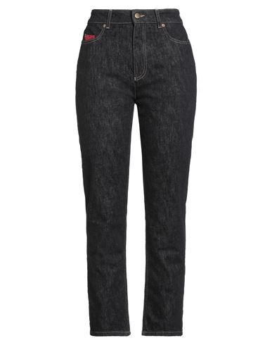 Agnona Woman Jeans Blue Size 14 Cotton, Cashmere, Elastane, Calfskin In Blue