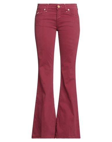 Jacob Cohёn Woman Pants Burgundy Size 28 Cotton, Elastane