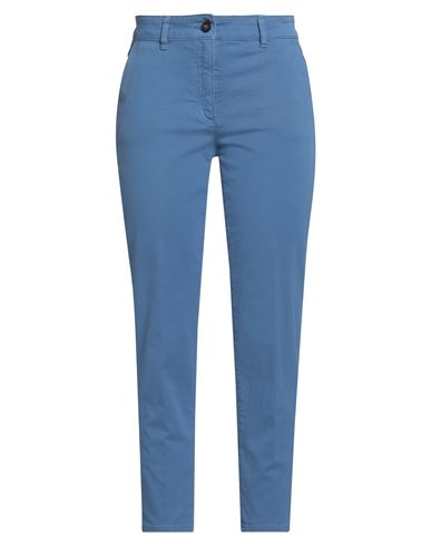 Peserico Easy Woman Pants Light Blue Size 6 Cotton, Elastane In Blue
