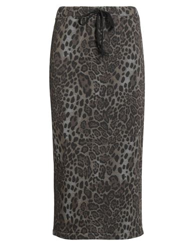 Tensione In Woman Midi Skirt Grey Size M Cotton, Polyester In Gray