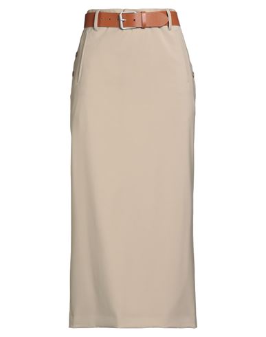 Moschino Couture Woman Midi Skirt Beige Size 8 Virgin Wool In Brown