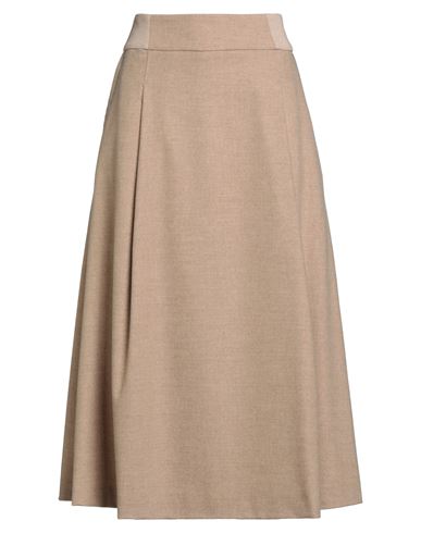 Peserico Woman Midi Skirt Sand Size 6 Wool, Polyester, Viscose, Polyamide, Elastane In Neutral