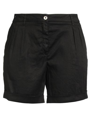 Re-hash Re_hash Woman Shorts & Bermuda Shorts Black Size 32 Linen, Cotton, Elastane