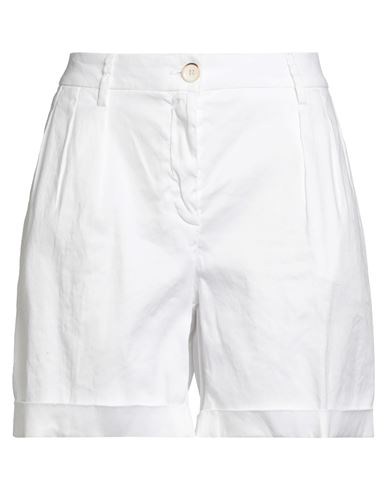 Re-hash Re_hash Woman Shorts & Bermuda Shorts White Size 30 Linen, Cotton, Elastane
