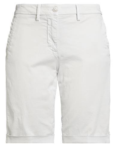 Blauer . Woman Shorts & Bermuda Shorts Light Grey Size 28 Cotton, Elastane In White