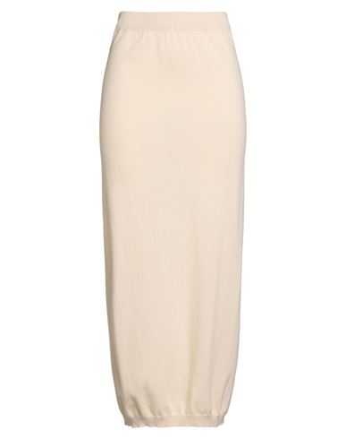 Semicouture Woman Maxi Skirt Ivory Size L Virgin Wool, Cashmere In Brown