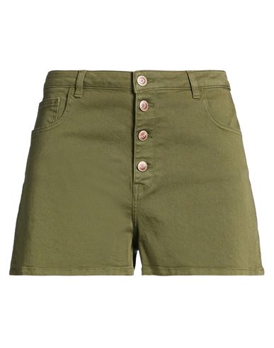 Re-hash Re_hash Woman Shorts & Bermuda Shorts Military Green Size 32 Cotton, Elastane