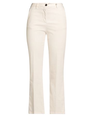 Myths Woman Pants Cream Size 10 Modal, Cotton, Elastane In White