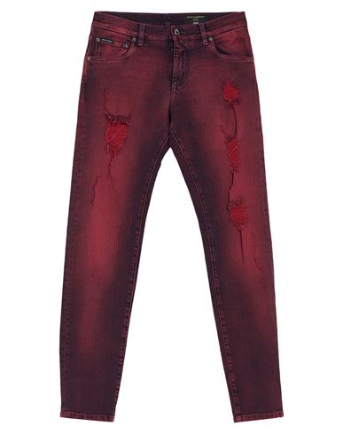 Dolce & Gabbana Man Jeans Burgundy Size 30 Cotton In Red