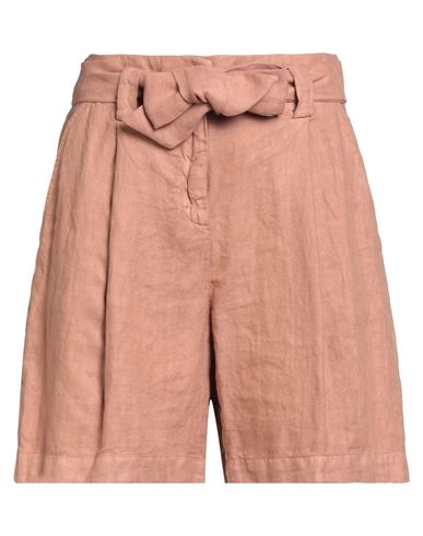 Eleventy Woman Shorts & Bermuda Shorts Antique Rose Size 2 Linen In Brown