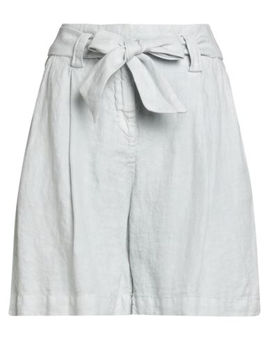 Eleventy Woman Shorts & Bermuda Shorts Sky Blue Size 2 Linen In White