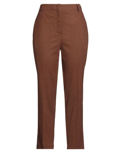 Pomandère Woman Pants Brown Size 8 Polyester, Viscose, Wool, Elastane In Brown