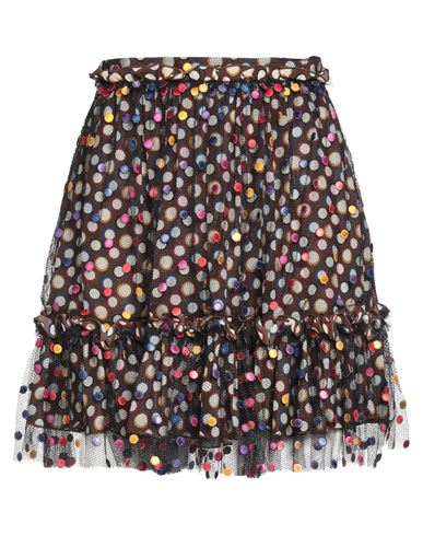 Marco De Vincenzo Woman Mini Skirt Chocolate Brown Size 4 Polyamide, Viscose, Polyester, Silk In Brown