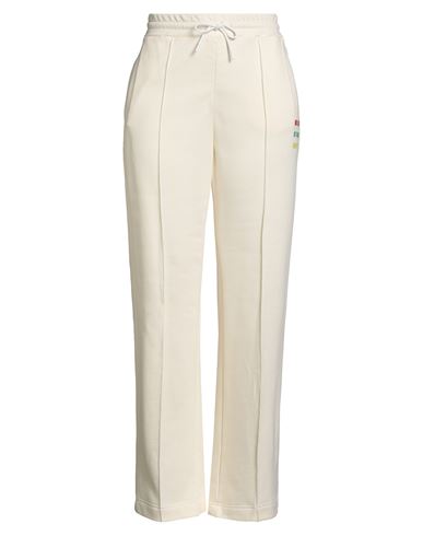 Msgm Woman Pants Cream Size Xl Cotton In White