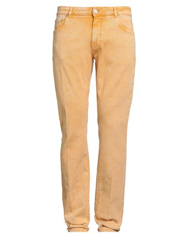 Pt Torino Man Jeans Marigold Size 33 Cotton, Elastane In Yellow