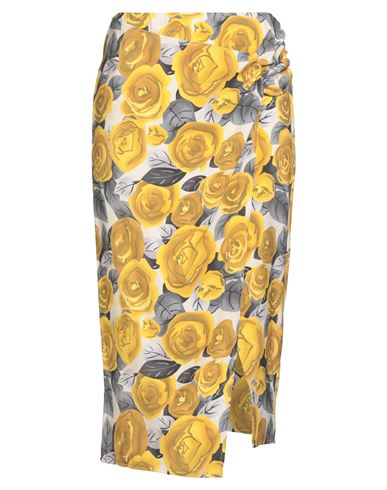 8pm Woman Midi Skirt Marigold Size Xl Rayon, Polyester In Multi