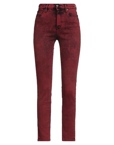 8pm Woman Jeans Garnet Size 25 Cotton, Elastolefin, Elastane In Red