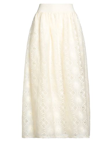 Alberta Ferretti Woman Maxi Skirt Ivory Size 8 Acrylic, Polyamide, Mohair Wool In White