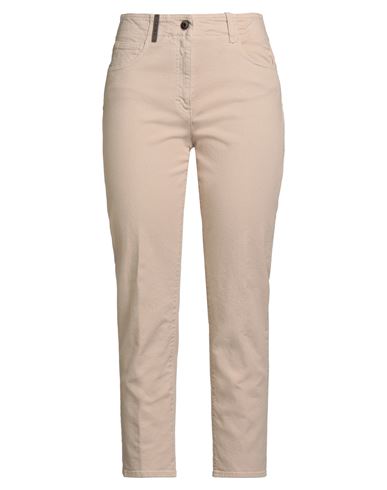 Peserico Woman Jeans Beige Size 6 Cotton, Elastane In Neutral