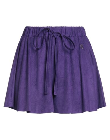 Gaelle Paris Gaëlle Paris Woman Shorts & Bermuda Shorts Dark Purple Size 8 Polyester, Elastane