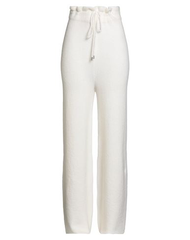 Moorer Woman Pants Ivory Size 8 Wool, Polyester, Cashmere, Elastane In White