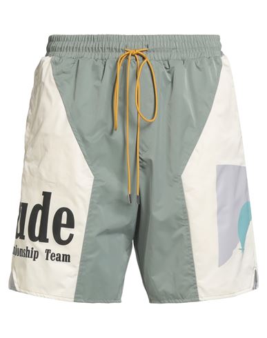 Rhude Man Shorts & Bermuda Shorts Sage Green Size Xxl Nylon In Brown